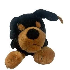 Steiff Vintage dog rottweiler plush black brown